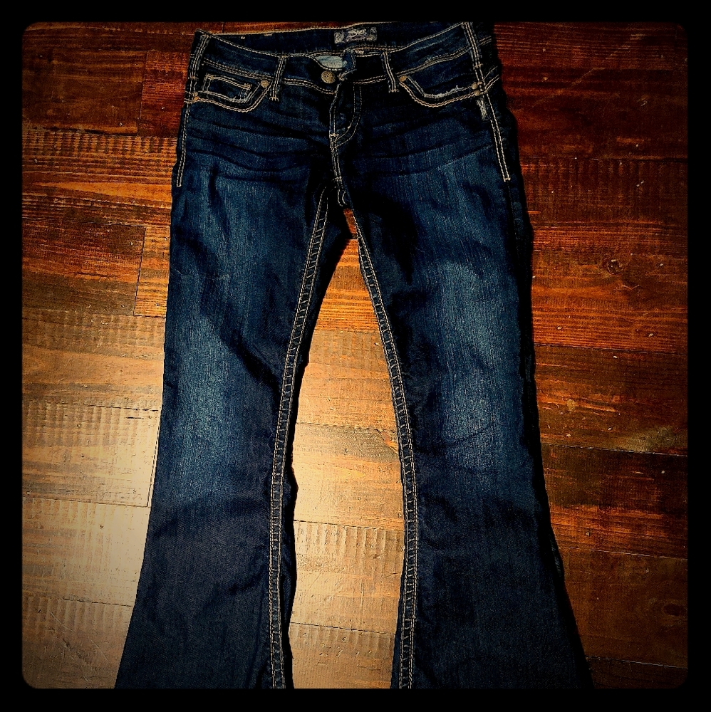 Bell Bottom Silver Jeans